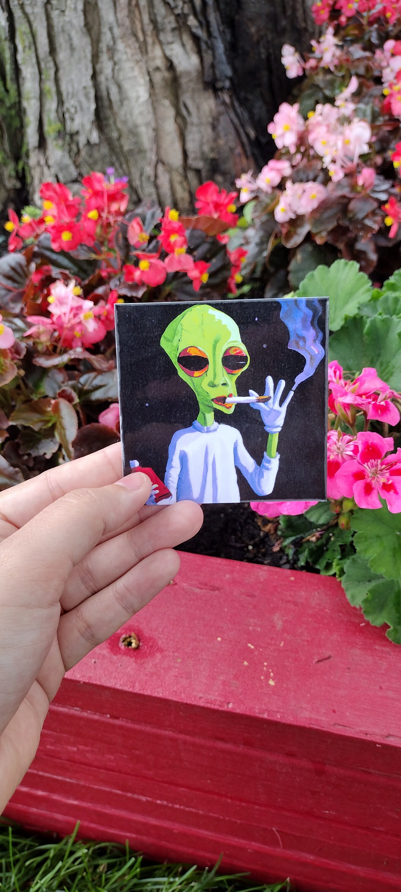 Alien Smoking Sticker - Etsy