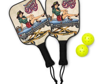 Firefighter Paramedic Gurney Girl Pin-up - Pickleball Paddle Set