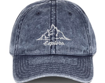 Mountain Explore Hiking Dad Hat Vintage Cotton Twill Cap
