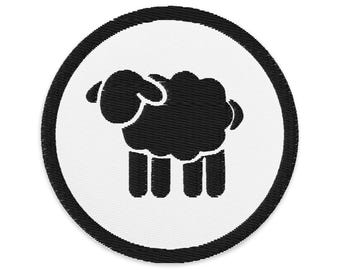 Minimalist Black Sheep - Rebel Embroidered Iron-On Patch