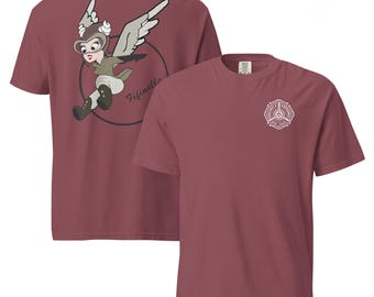 Fifinella - Women Airforce Service Pilots (WASP) met logo motoren en casco's op voorkant - uniseks shirt met comfortkleuren
