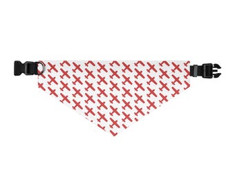 Collar bandana ajustable para mascotas con estampado de avión rojo