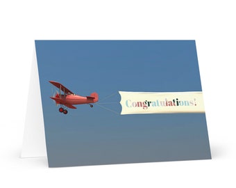 Airplane Banner "Congratulations!" Greeting Card