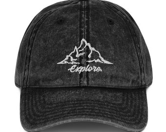 Mountain Explore Dad Hat Vintage Cotton Twill Cap