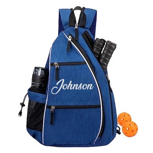 Personalized Pickleball Bag, Pickleball Backpack, Sling Bag, Racketball Bag, Blue