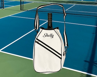 Custom Pickleball Paddel Sling Cover, Weiß