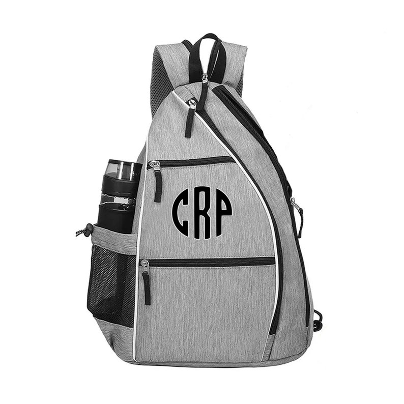 Personalized Sports Backpack, Customizable Sports Bag, Custom Bag, Gray image 1