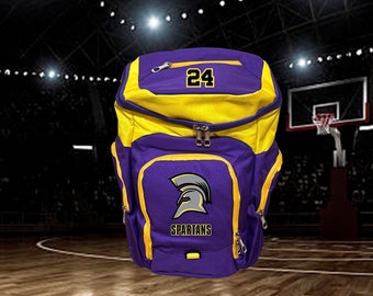 Personalized Sports Backpack, Custom Basketball Backpack, Gym Bag, Team Bag, Purple