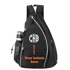 Personalized Sports Backpack, Sports Bag, Sling Bag, Black image 2