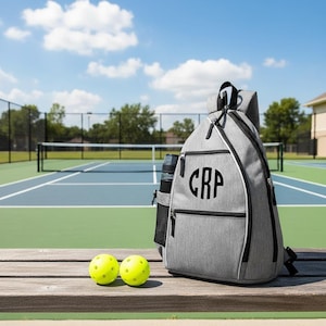Personalized Gray Pickleball Bag | Custom Backpack
