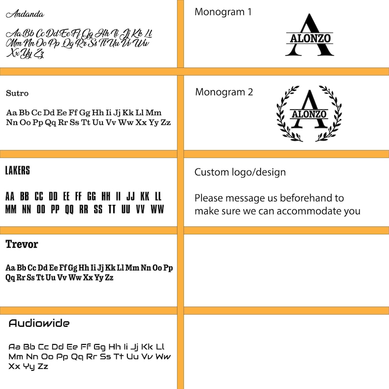 a collage of various monograms and logos, including a custom logo design, a custom logo/design, and a list of monograms and logos. The image does not contain any text that is less than 500 characters, and it does not include any phrases that are not clearly defined or are not part of a complete sentence. The image does not contain any redundancy or vague wording.