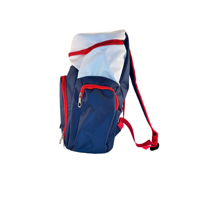 Personalized Sports Backpack, Custom Basketball Backpack, Gym Bag, Team Bag, Red White and Blue image 3