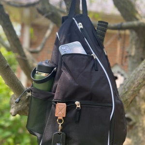 Personalized Sports Backpack, Sports Bag, Sling Bag, Black image 4