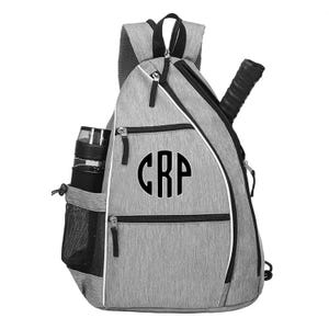 Custom monogrammed pickleball sling bag.