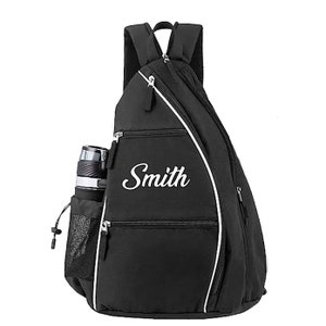 Personalized Black Sports Sling Bag: Custom Backpack
