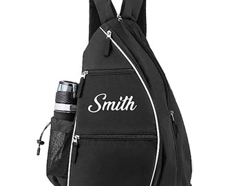 Personalized Sports Backpack, Sports Bag, Sling Bag, Black