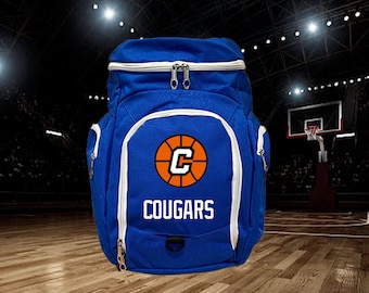 Personalized Sports Backpack, Custom Basketball Backpack, Gym Bag, Team Bag, Blue