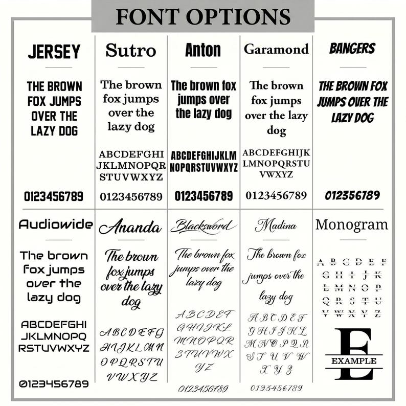 the font options for font options