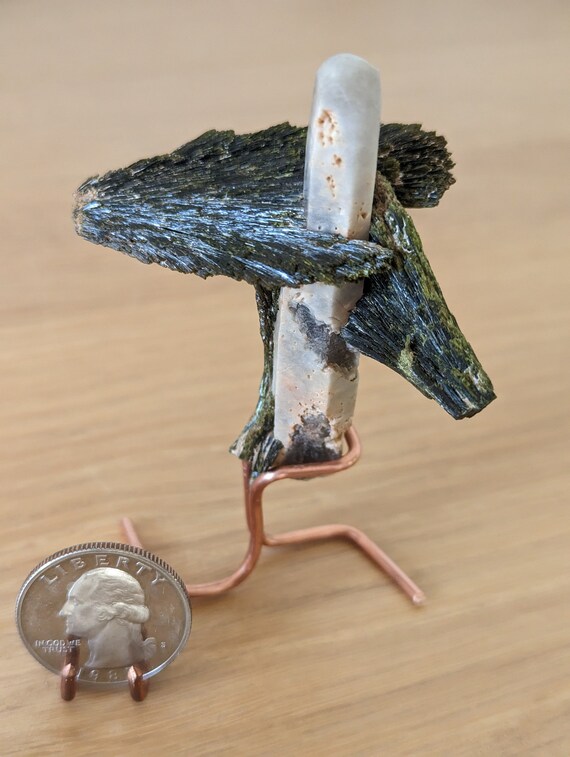 Epidote Leaves on Quartz Spire, view 4