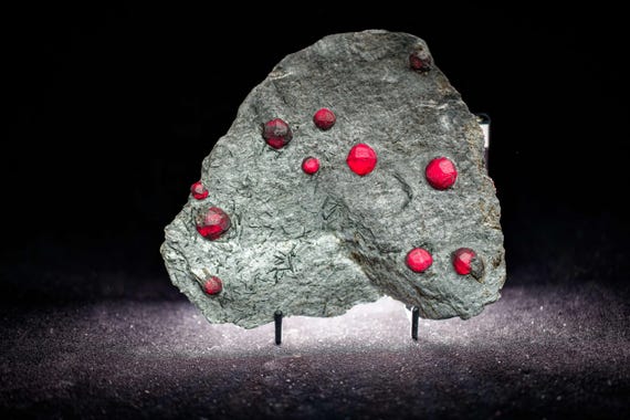 Almandine Garnet with Graphite and Dravite, view 8