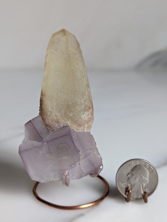 Fluorite with Dogtooth Calcite, view 2