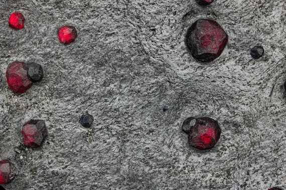 Almandine Garnet with Graphite and Dravite, view 4