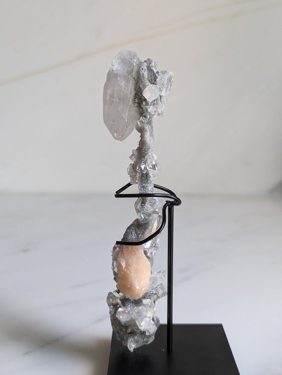 Apophyllite Stalactite with Stilbite, view 3