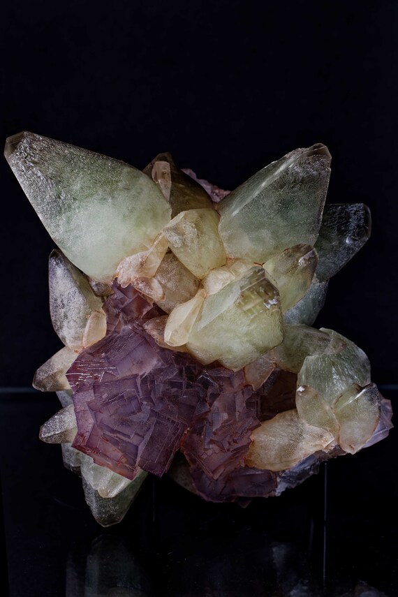 Fluorite with Dogtooth Calcite, view 4