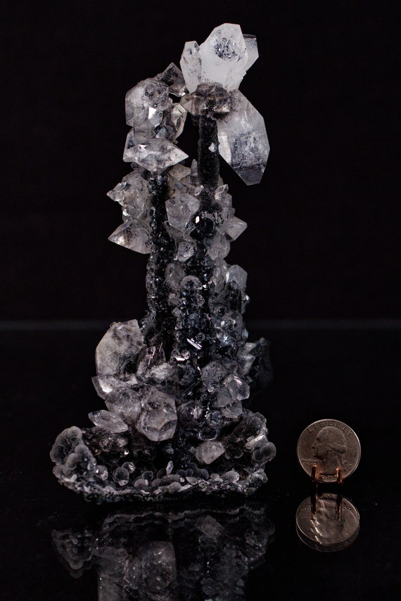 Apophyllite and Gray Chalcedony Stalactite, view 3