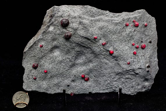 Almandine Garnet with Graphite and Dravite, view 2