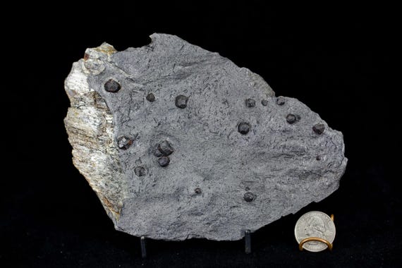 Almandine Garnet with Graphite and Dravite, view 4