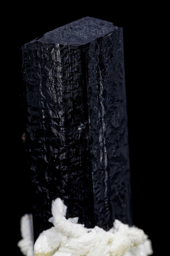 Etched Schorl (Tourmaline) on Matrix, view 2