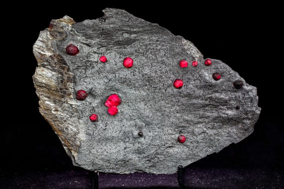 Almandine Garnet with Graphite and Dravite