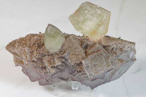 Fluorite with Dogtooth Calcite, view 7