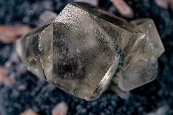Lemon Calcite with Stilbite in Matrix, view 3