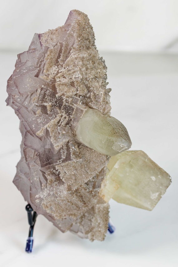 Fluorite with Dogtooth Calcite, view 6