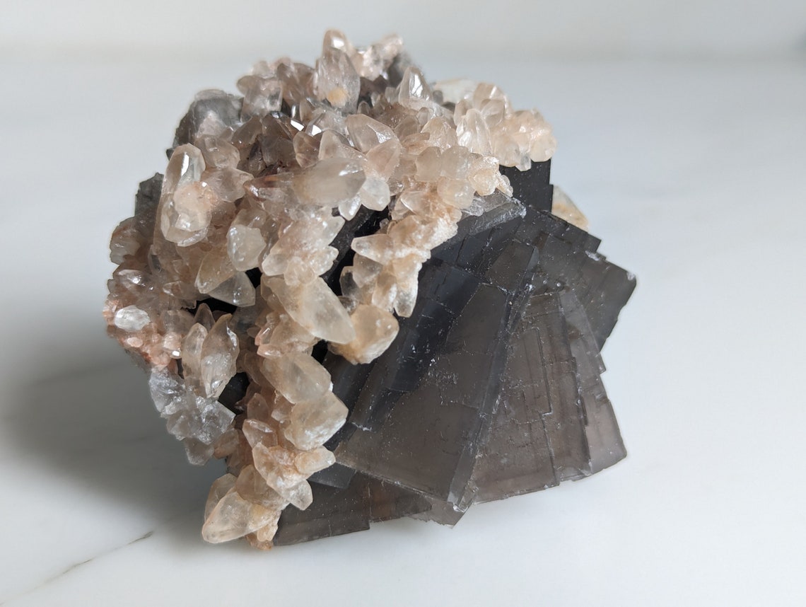 Fluorite with Dogtooth Calcite