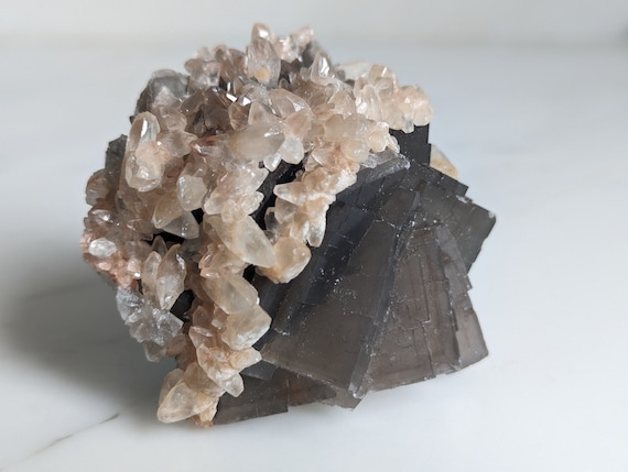 Fluorite with Dogtooth Calcite