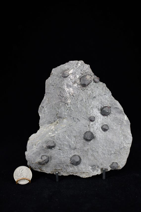 Almandine Garnet with Graphite and Dravite, view 7