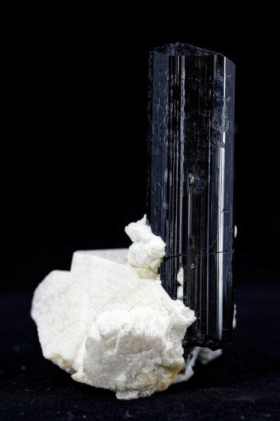 Etched Schorl (Tourmaline) on Matrix, view 3
