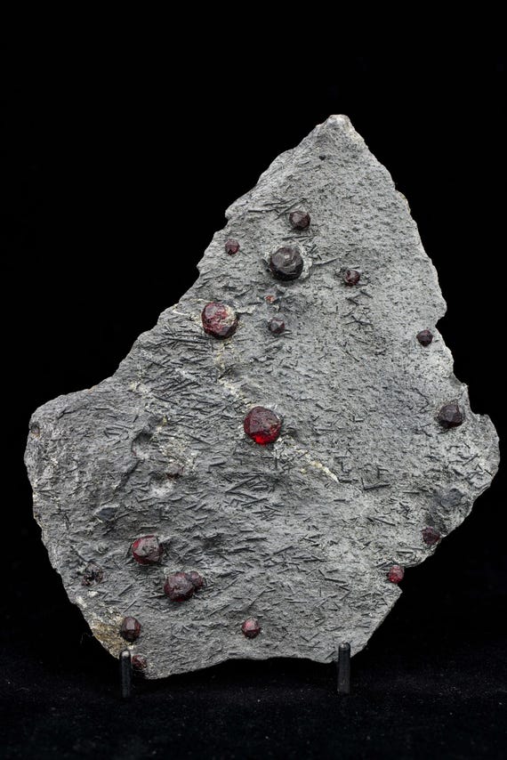 Almandine Garnet with Graphite and Dravite, view 2
