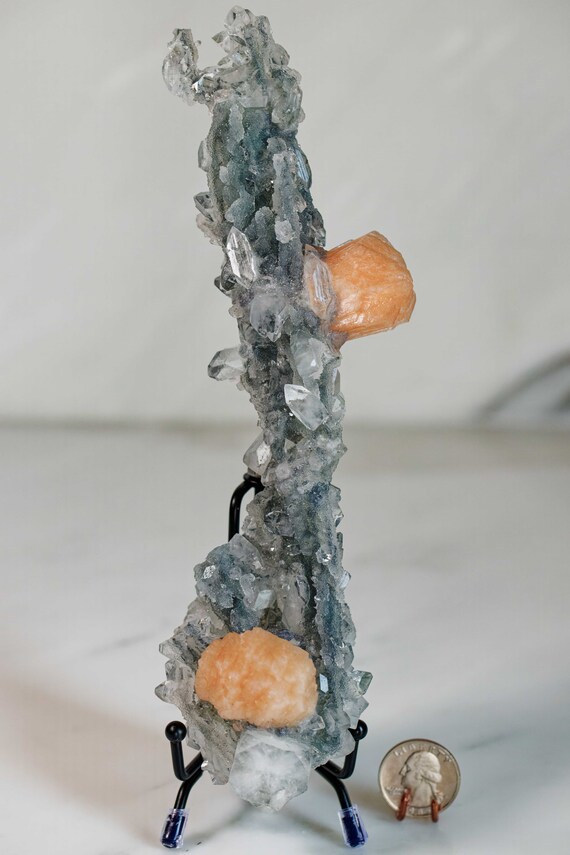 Chalcedony Stalactite with Apophyllite and Stilbite, view 2