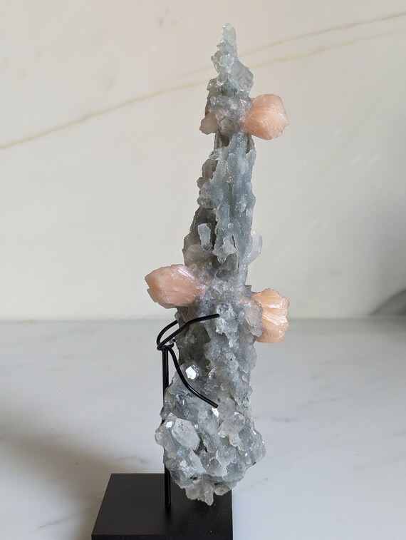 Chalcedony Stalactite with Apophyllite and Stilbite, view 3