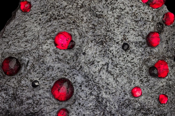 Almandine Garnet with Graphite and Dravite, view 8