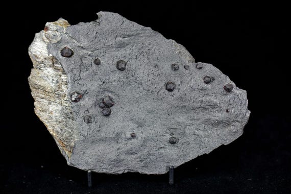 Almandine Garnet with Graphite and Dravite, view 3