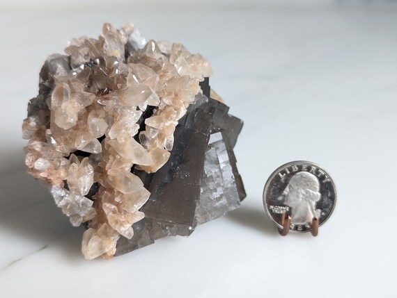 Fluorite with Dogtooth Calcite, view 2