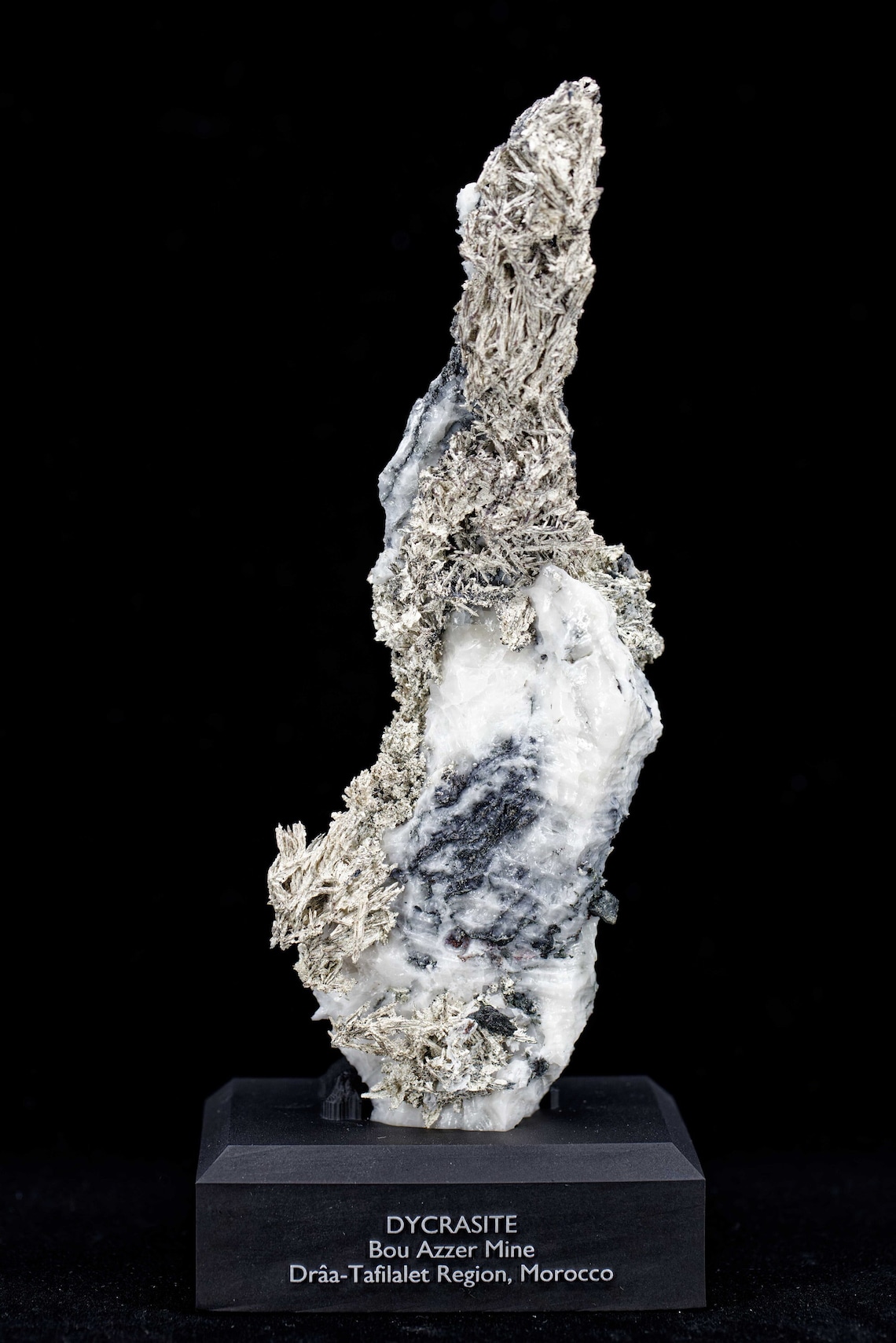 Dyscrasite on matrix, Bou Azzer Mine Morocco, 398 g, 23 x 7 x 7 cm | Museum Grade | Large Cabinet