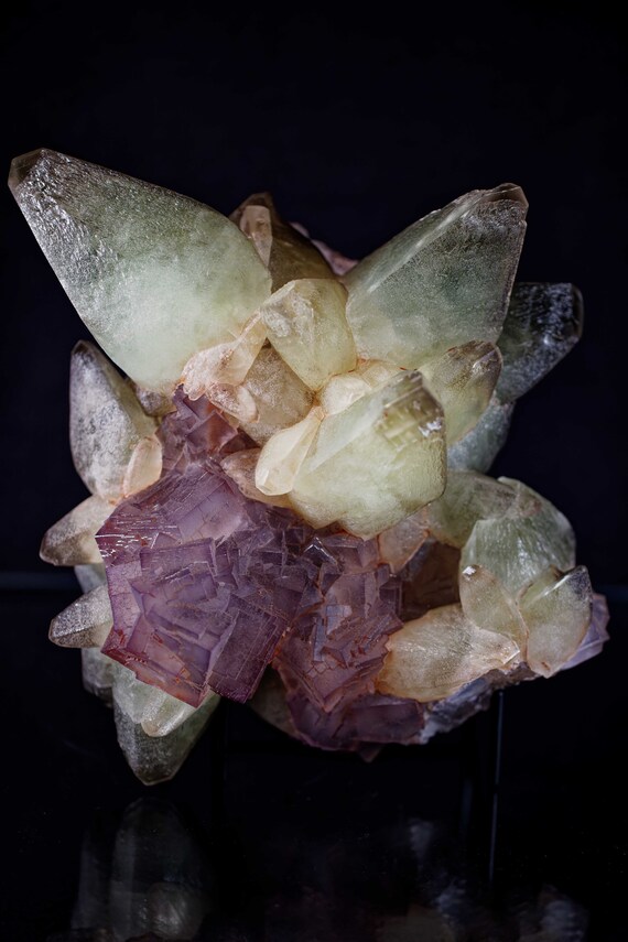 Fluorite with Dogtooth Calcite, view 5
