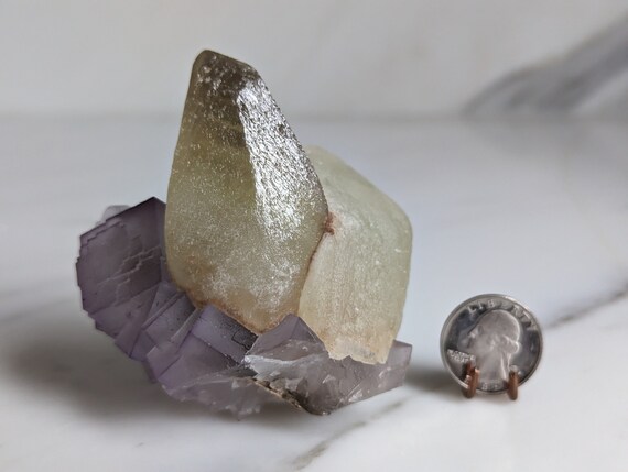Fluorite with Dogtooth Calcite, view 2