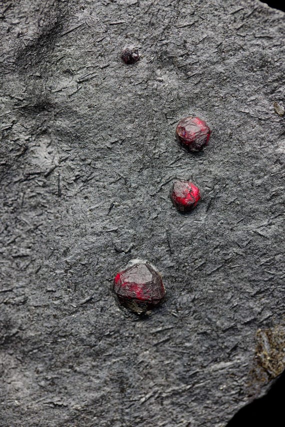 Almandine Garnet with Graphite and Dravite, view 8